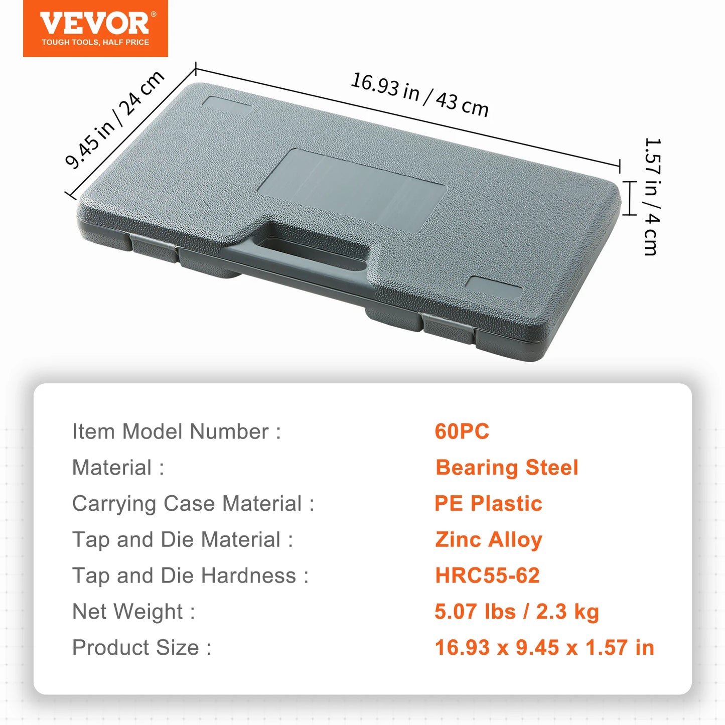Tap and Die Set Bearing Steel for Metric SAE Threads