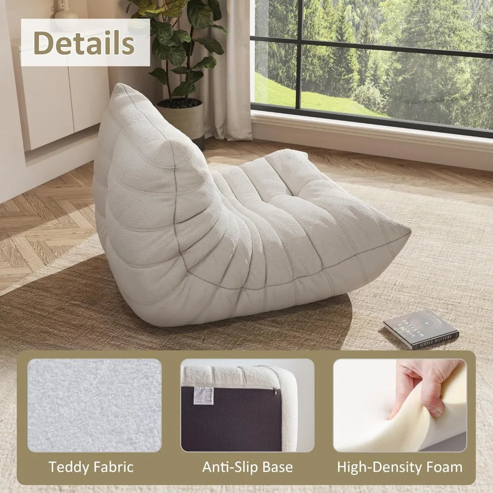 Bean Bag Chair Oversized Memory Foam Filled For Living Room Fireside Comfort